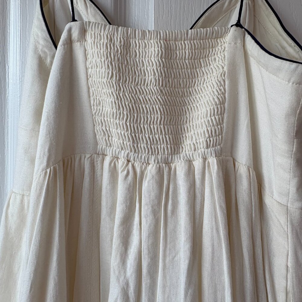 Maeve Cream Midi Sundress with Contrast Piping - Picture 9 of 14